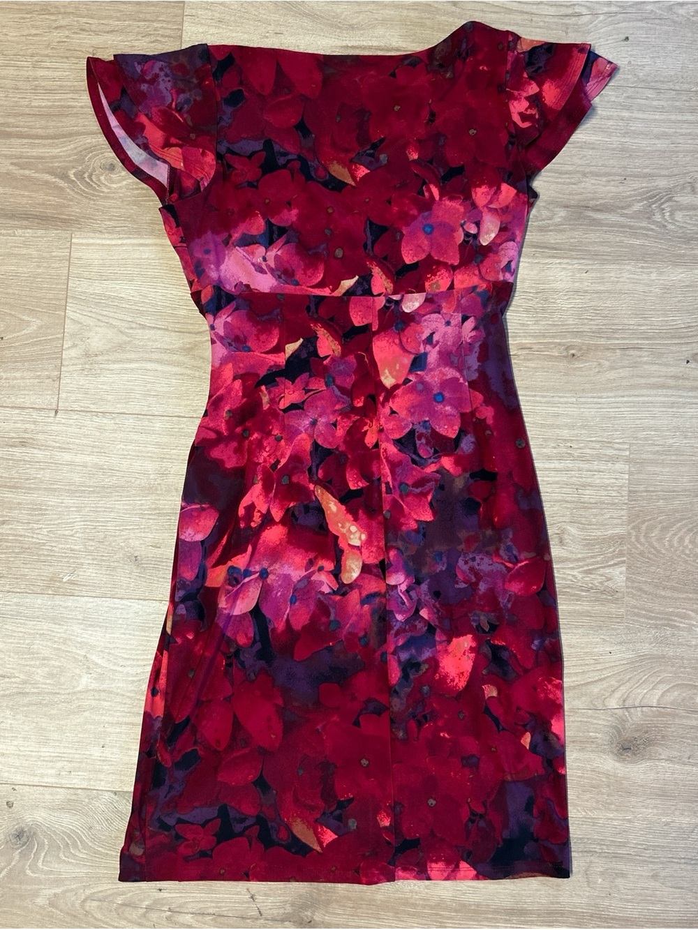 Ralph Lauren Red & Purple Floral Midi Dress - Picture 6 of 6